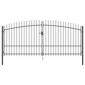 Puerta doble para valla con puntas de lanza 400x225 cm