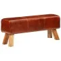 Bok colt bench in mango wood and brown leather 110 cm by , Dining and kitchen benches - Ref: Foro24-351102, Price: 170,66 €, ...