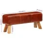 Bok colt bench in mango wood and brown leather 110 cm by , Dining and kitchen benches - Ref: Foro24-351102, Price: 170,66 €, ...