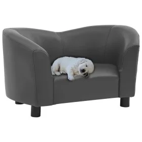 Dog sofa gray synthetic leather 67x41x39 cm by , Beds for dogs - Ref: Foro24-170948, Price: 77,44 €, Discount: %