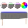 Dark gray fabric headboard with LED 200x5x78/88 cm by , Headboards and footboards - Ref: Foro24-3121873, Price: 62,44 €, Disc...