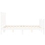 White solid wood bed frame with headboard 140x200 cm by , Beds and slatted bases - Ref: Foro24-3192167, Price: 151,47 €, Disc...