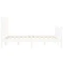 White solid wood bed frame with headboard 140x200 cm by , Beds and slatted bases - Ref: Foro24-3192167, Price: 149,58 €, Disc...