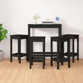 Set de bar 5 piezas madera maciza de pino negro de , muebles para cocinas y comedores - Ref: Foro24-3124701, Precio: 277,60 €...