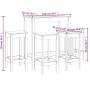5-teiliges Bar-Set massives Zirbenholz schwarz von , Möbelsets für Küchen und Esszimmer - Ref: Foro24-3124701, Preis: 282,33 ...