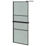 Duschwand mit ESG-Glasablage und schwarzem Aluminium 90x195 cm von , Duschwände und Duschwände - Ref: Foro24-3185466, Preis: ...