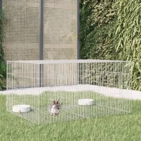 Rabbit cage 2 galvanized iron panels 110x79x54 cm by , Cages and habitats for small animals - Ref: Foro24-171568, Price: 47,3...
