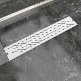 Stainless steel wavy linear shower drain 630x140 mm by vidaXL, Drains - Ref: Foro24-142184, Price: 44,32 €, Discount: %