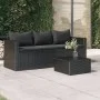 3-seater garden sofa with black synthetic rattan cushions by , Outdoor sofas - Ref: Foro24-362327, Price: 203,20 €, Discount: %