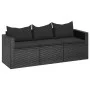 3-seater garden sofa with black synthetic rattan cushions by , Outdoor sofas - Ref: Foro24-362327, Price: 203,20 €, Discount: %