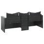 3-seater garden sofa with black synthetic rattan cushions by , Outdoor sofas - Ref: Foro24-362327, Price: 203,20 €, Discount: %