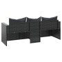 3-Sitzer-Gartensofa mit schwarzen synthetischen Rattankissen von , Outdoor-Sofas - Ref: Foro24-362327, Preis: 220,62 €, Rabat...