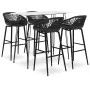 Hoher Tisch und Barhocker 5 Stück schwarz und weiß von , Möbelsets für Küchen und Esszimmer - Ref: Foro24-3057403, Preis: 414...