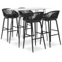 Hoher Tisch und Barhocker 5 Stück schwarz und weiß von , Möbelsets für Küchen und Esszimmer - Ref: Foro24-3057403, Preis: 424...