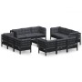 Garden furniture 13 pieces with anthracite pine wood cushions by , Garden sets - Ref: Foro24-3096074, Price: 1,00 €, Discount: %