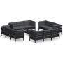 Garden furniture 13 pieces with anthracite pine wood cushions by , Garden sets - Ref: Foro24-3096074, Price: 1,00 €, Discount: %