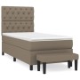 Box spring bed with taupe gray fabric mattress 80x200 cm by , Beds and slatted bases - Ref: Foro24-3136793, Price: 408,31 €, ...