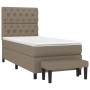 Box spring bed with taupe gray fabric mattress 80x200 cm by , Beds and slatted bases - Ref: Foro24-3136793, Price: 408,31 €, ...