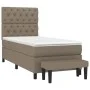 Box spring bed with taupe gray fabric mattress 80x200 cm by , Beds and slatted bases - Ref: Foro24-3136793, Price: 420,28 €, ...