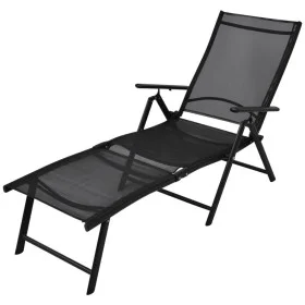 Black aluminum folding lounger by vidaXL, Loungers - Ref: Foro24-41741, Price: 102,43 €, Discount: %