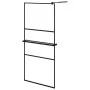 Duschwand mit ESG-Glas und schwarzer Aluminiumablage 90x195 cm von , Duschwände und Duschwände - Ref: Foro24-3185459, Preis: ...