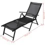 Tumbona plegable de aluminio negra de vidaXL, Tumbonas - Ref: Foro24-41741, Precio: 107,84 €, Descuento: %