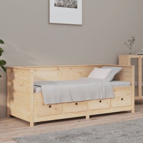Solid pine wood sofa bed 100x200 cm by , Beds and slatted bases - Ref: Foro24-820896, Price: 290,56 €, Discount: %