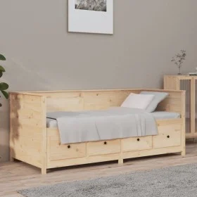Solid pine wood sofa bed 100x200 cm by , Beds and slatted bases - Ref: Foro24-820896, Price: 286,90 €, Discount: %