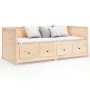 Solid pine wood sofa bed 100x200 cm by , Beds and slatted bases - Ref: Foro24-820896, Price: 286,39 €, Discount: %