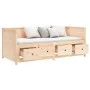 Solid pine wood sofa bed 100x200 cm by , Beds and slatted bases - Ref: Foro24-820896, Price: 286,39 €, Discount: %