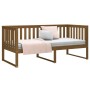 Sofá cama madera maciza de pino marrón miel 100x200 cm