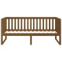 Sofá cama madera maciza de pino marrón miel 100x200 cm