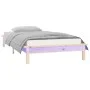 Bed frame with LED solid wood 90x200 cm by , Beds and slatted bases - Ref: Foro24-820591, Price: 102,72 €, Discount: %