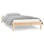 Bed frame with LED solid wood 90x200 cm by , Beds and slatted bases - Ref: Foro24-820591, Price: 102,72 €, Discount: %