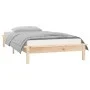 Bed frame with LED solid wood 90x200 cm by , Beds and slatted bases - Ref: Foro24-820591, Price: 102,72 €, Discount: %