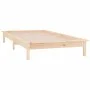 Bed frame with LED solid wood 90x200 cm by , Beds and slatted bases - Ref: Foro24-820591, Price: 102,72 €, Discount: %