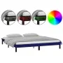 Bed frame with LED solid wood black 140x190 cm by , Beds and slatted bases - Ref: Foro24-820655, Price: 151,37 €, Discount: %