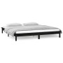 Bed frame with LED solid wood black 140x190 cm by , Beds and slatted bases - Ref: Foro24-820655, Price: 153,43 €, Discount: %