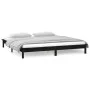 Bed frame with LED solid wood black 140x190 cm by , Beds and slatted bases - Ref: Foro24-820655, Price: 151,37 €, Discount: %
