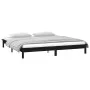 Bed frame with LED solid wood black 140x190 cm by , Beds and slatted bases - Ref: Foro24-820655, Price: 151,37 €, Discount: %