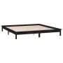 Bed frame with LED solid wood black 140x190 cm by , Beds and slatted bases - Ref: Foro24-820655, Price: 151,37 €, Discount: %