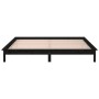 Bed frame with LED solid wood black 140x190 cm by , Beds and slatted bases - Ref: Foro24-820655, Price: 153,43 €, Discount: %