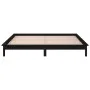 Bed frame with LED solid wood black 140x190 cm by , Beds and slatted bases - Ref: Foro24-820655, Price: 151,37 €, Discount: %