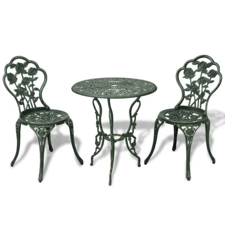 Garden bistro table and chairs 3 pieces green cast aluminum by vidaXL, Garden sets - Ref: Foro24-42164, Price: 185,21 €, Disc...