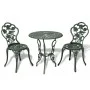 Mesa y sillas bistró de jardín 3 piezas aluminio fundido verde de vidaXL, Conjuntos de jardín - Ref: Foro24-42164, Precio: 18...