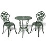 Mesa y sillas bistró de jardín 3 piezas aluminio fundido verde de vidaXL, Conjuntos de jardín - Ref: Foro24-42164, Precio: 18...
