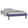 Bed frame with LED solid gray wood 90x200 cm by , Beds and slatted bases - Ref: Foro24-820593, Price: 121,83 €, Discount: %