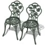 Mesa y sillas bistró de jardín 3 piezas aluminio fundido verde de vidaXL, Conjuntos de jardín - Ref: Foro24-42164, Precio: 18...