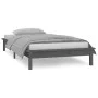 Bed frame with LED solid gray wood 100x200 cm by , Beds and slatted bases - Ref: Foro24-820598, Price: 138,56 €, Discount: %