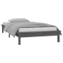 Bed frame with LED solid gray wood 100x200 cm by , Beds and slatted bases - Ref: Foro24-820598, Price: 138,56 €, Discount: %